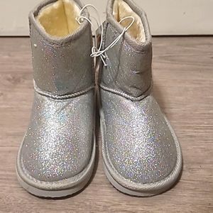 Boots, Glitered  silver boots, New with tags. Toddler boots size 13.